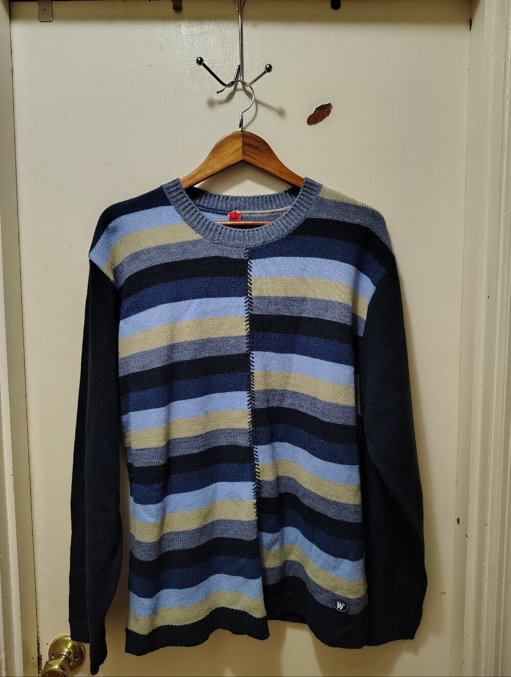 Wearfirst Actionwear Striped Colorblock Sweater Large Y2K